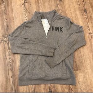 PINK VICTORIAS SECRET Grey Quarter Zip Sweatshirt